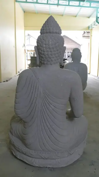 Product image 5 of the product “Seated Buddha made of Riverstone in Bhumisparsha - gesture of touching the earth. 125 cm height. ”